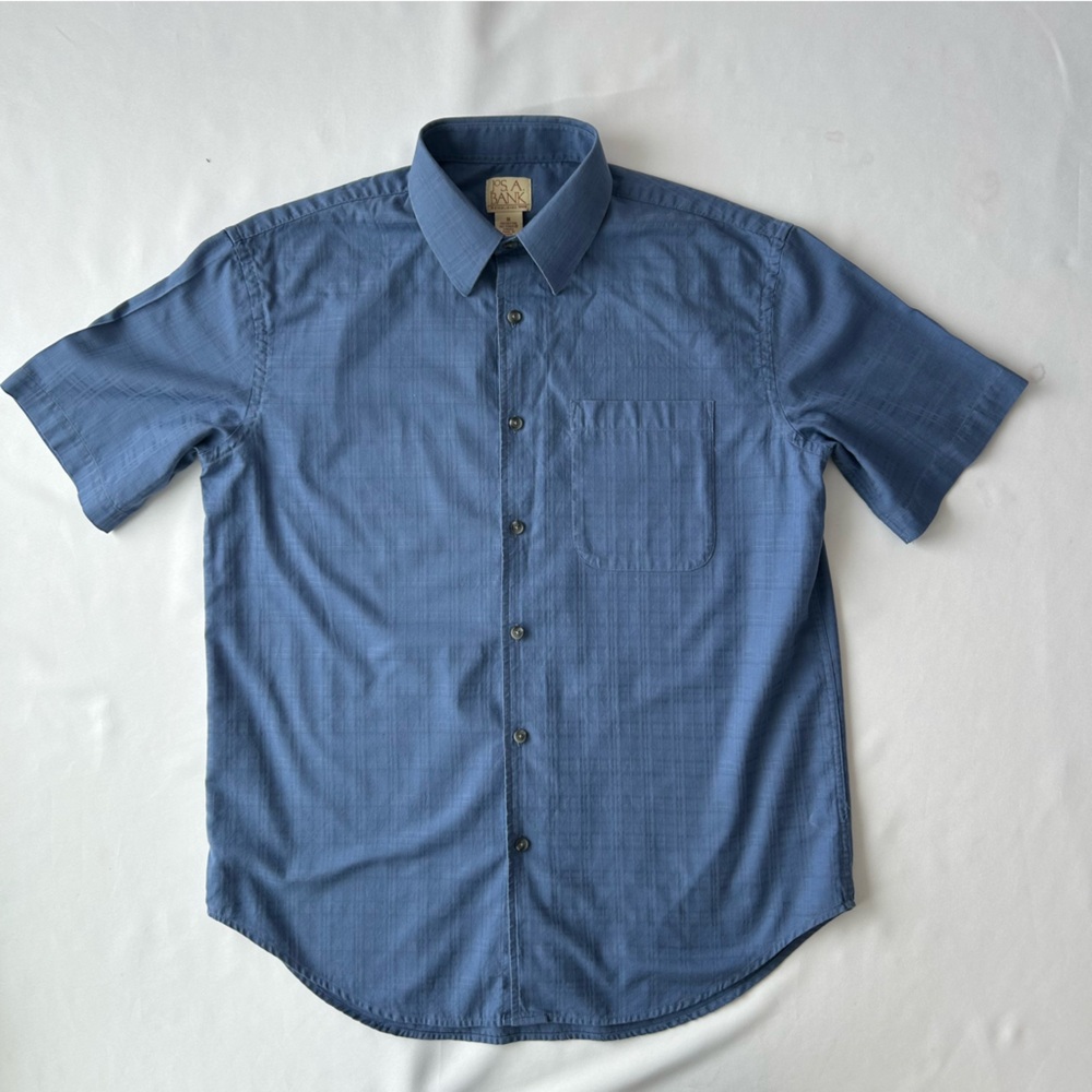 Jos. A. Bank Casual Blue Short Sleeve Button Up Shirt